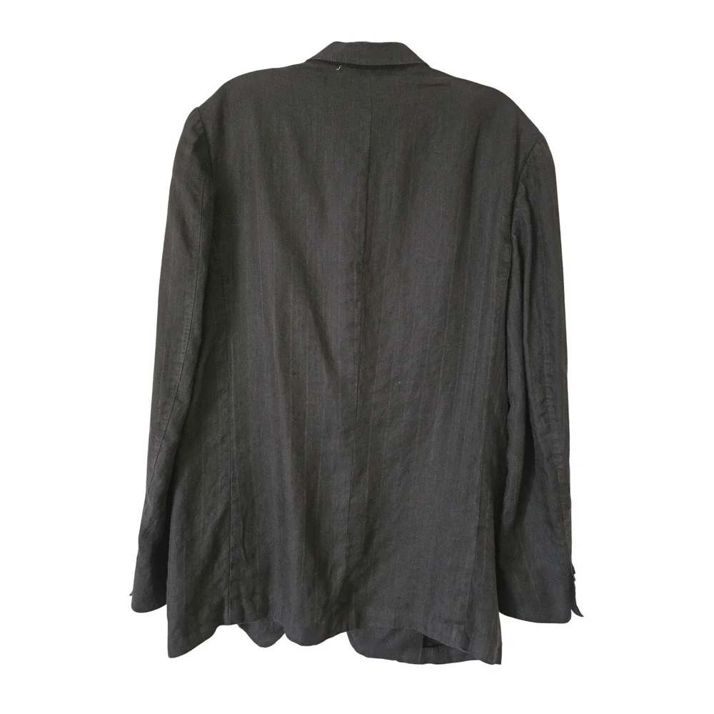 Canali Mens Brown Pinstripe 100%‎ Linen Blazer Sport Coat Italy EU 56 8L
